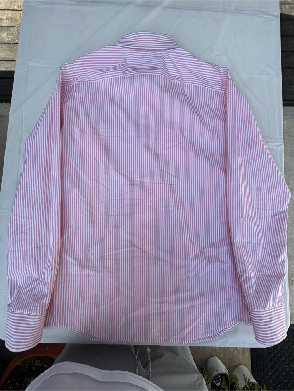 Banana Republic Pink & White Fine-Striped Dress Shirt